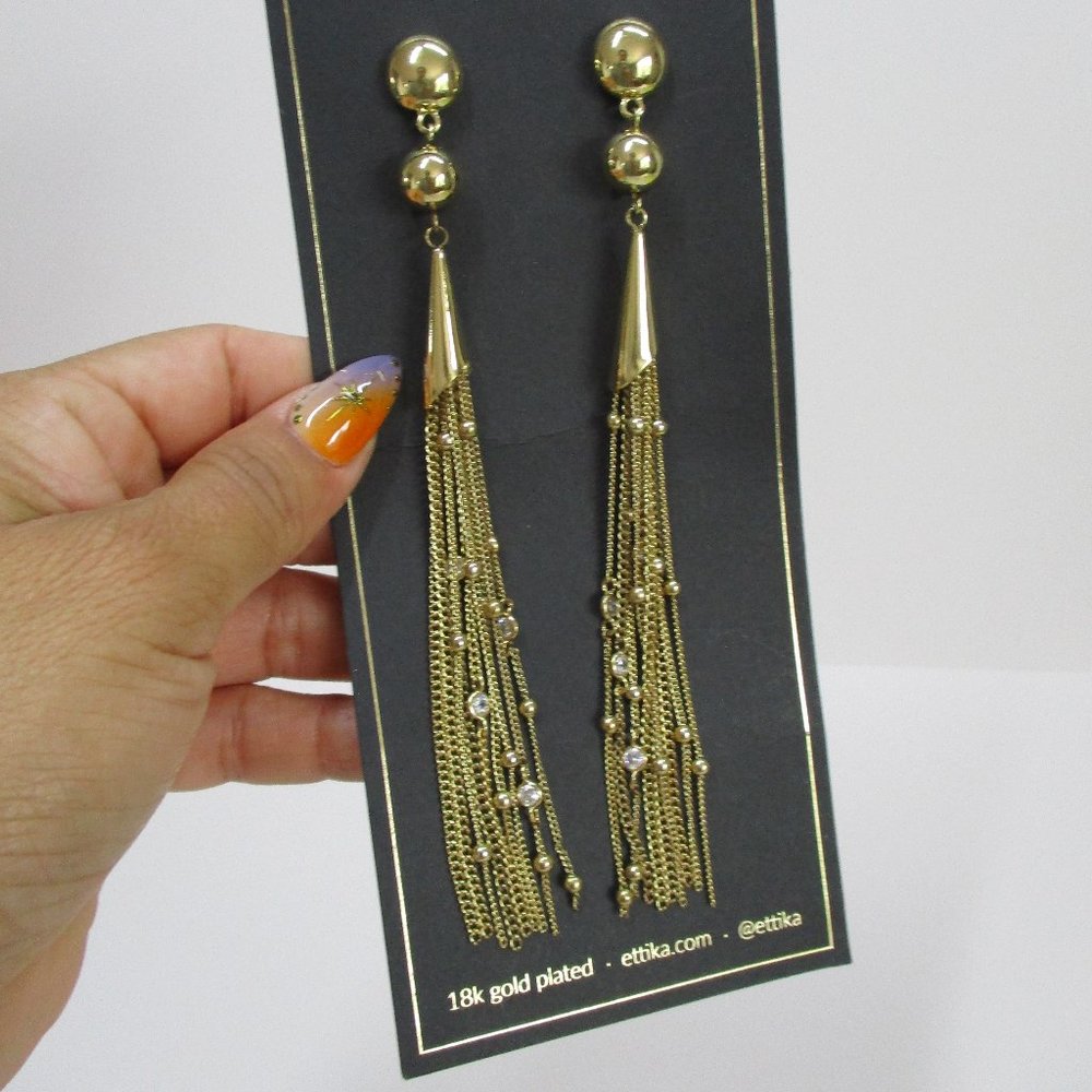 Ettika Drop Fringe Earrings Box of Style by Rachel Zoe